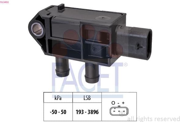 Sensor, exhaust pressure OE Equivalent 10.3432