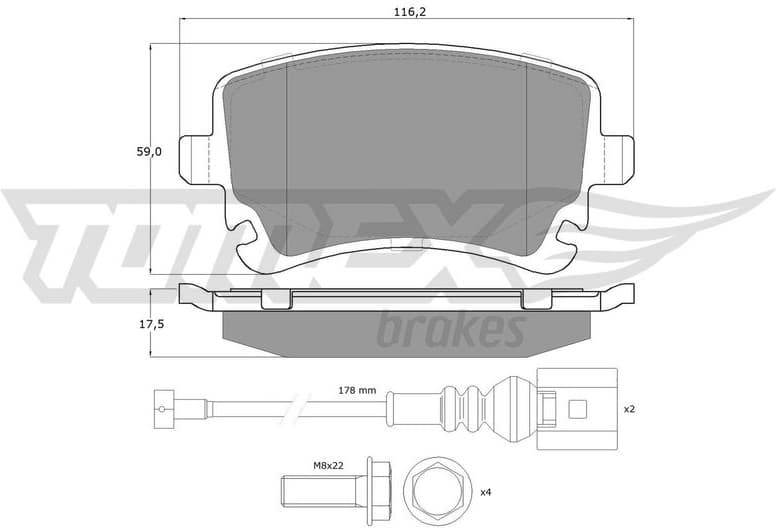Brake Pad Set, disc brake TX 13-96
