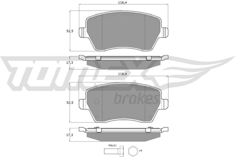 Brake Pad Set, disc brake TX 14-16