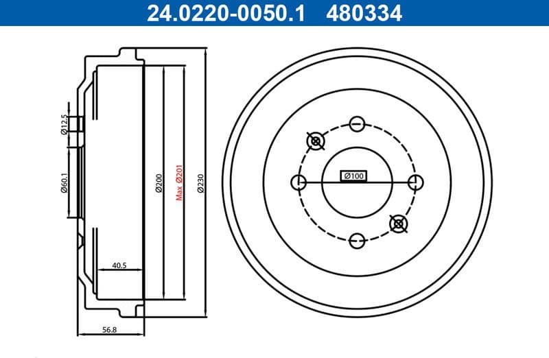 Brake Drum 24.0220-0050.1