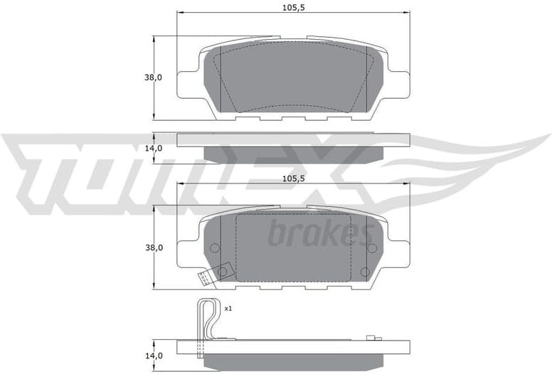 Brake Pad Set, disc brake TX 14-21