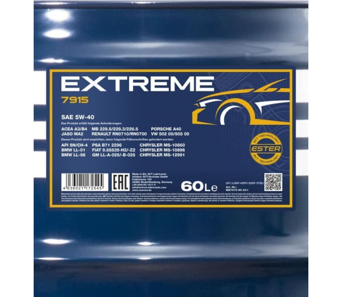 Engine Oil MANNOL 7915 Extreme 5W-40 MN7915-60 - image 2