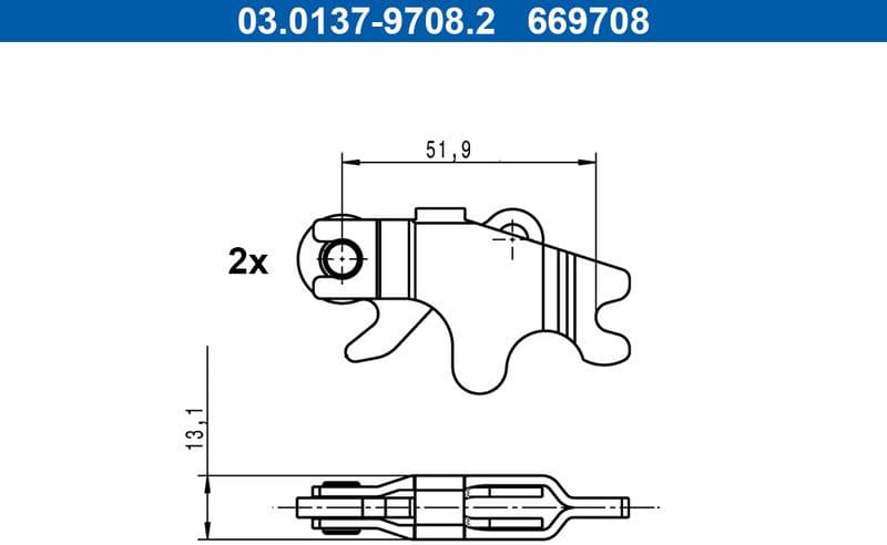 Accessory Kit, parking brake shoes expanding lock 03.0137-9708.2