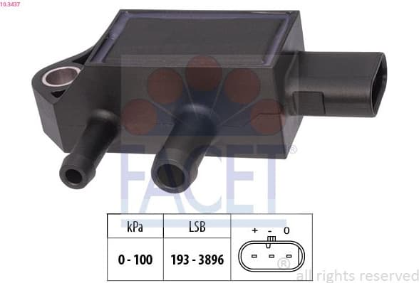 Sensor, exhaust pressure OE Equivalent 10.3437