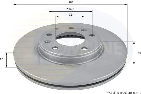 Brake disc, 1pcs FRONT ADC0445V - image 2