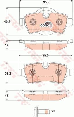 Brake Pad Set, disc brake COTEC GDB1766