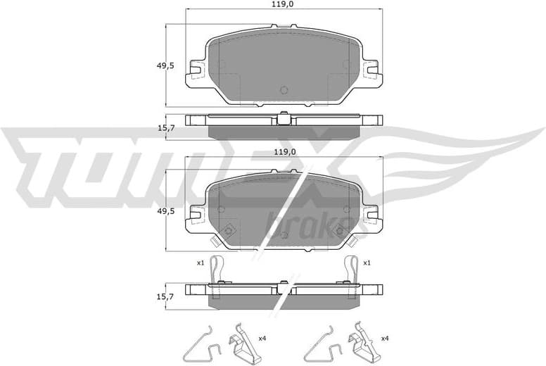 Brake Pad Set, disc brake TX 19-66