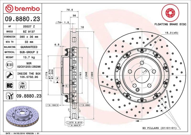 Brake Disc PRIME LINE - Floating 09.8880.23 - image 3