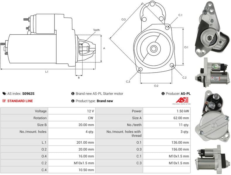 Starter AS S0962S - image 5