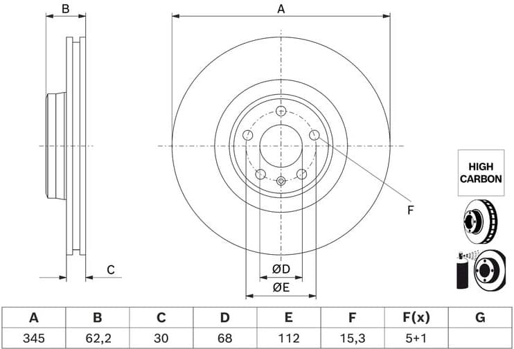 Brake Disc 0 986 479 J93 - image 5