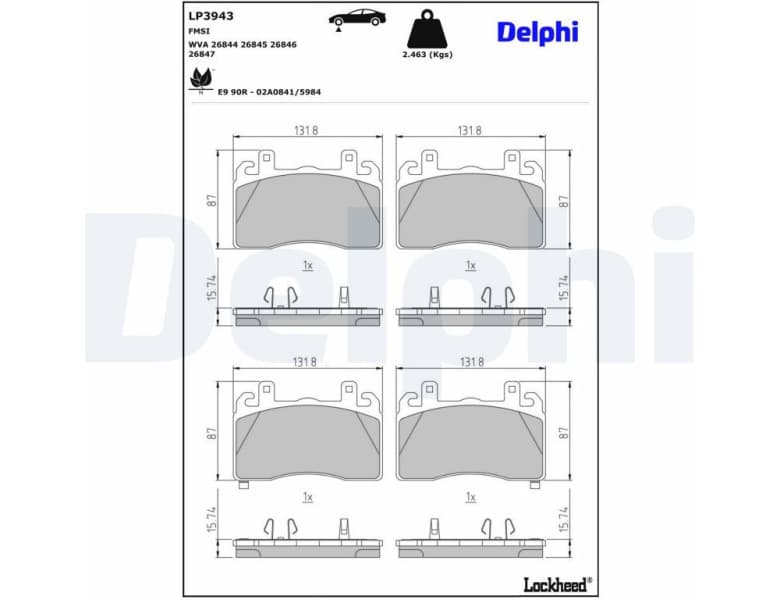 Brake Pad Set, disc brake LP3943