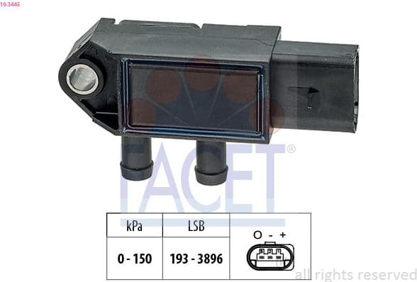 Sensor, exhaust pressure OE Equivalent 10.3445