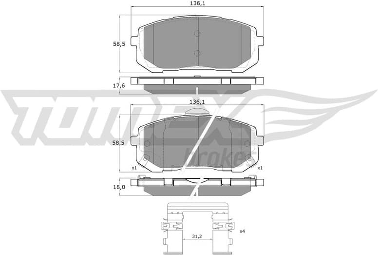 Brake Pad Set, disc brake TX 60-37