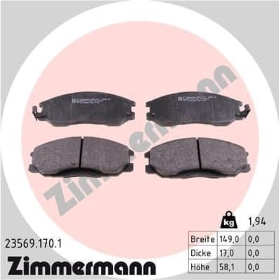 Brake Pad Set, disc brake 23569.170.1