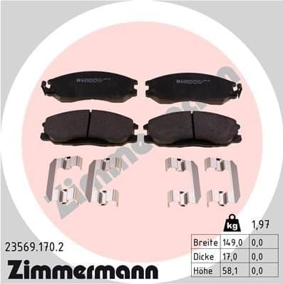 Brake Pad Set, disc brake 23569.170.2