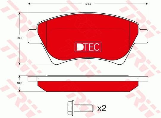 Brake Pad Set, disc brake DTEC COTEC GDB1552DTE