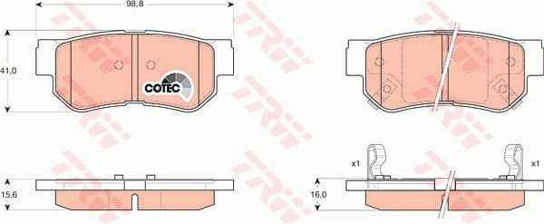 Brake pads rear, Top Quality GDB3284