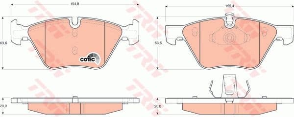Brake pads front, Top Quality GDB1559