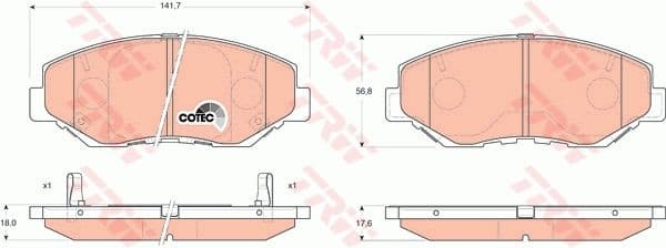 Brake Pad Set, disc brake COTEC GDB3325