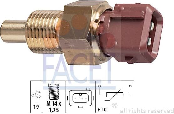 Sensor, coolant temperature Made in Italy - OE Equivalent 7.3308 - image 2