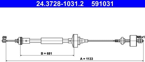 Cable Pull, clutch control 24.3728-1031.2