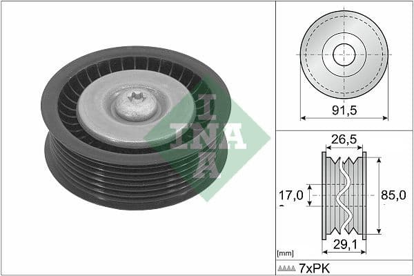 Deflection/Guide Pulley, V-ribbed belt 532 1181 10