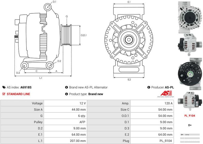 Alternator AS A6918S - image 5