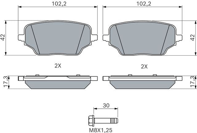 Brake Pad Set, disc brake 0 986 460 286