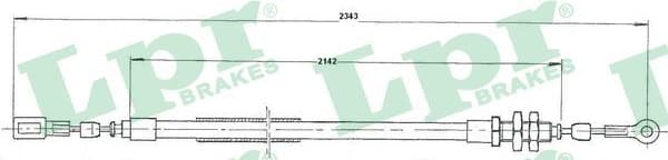 Cable Pull, parking brake C1624B
