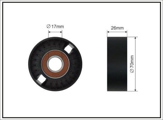 Tensioner Pulley, V-ribbed belt 01-88 SC