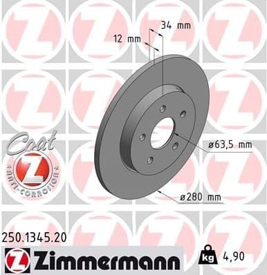 Brake Disc COAT Z 250.1345.20