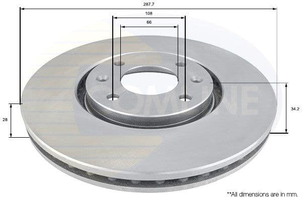 Brake disc, 1pcs FRONT ADC1544V - image 2