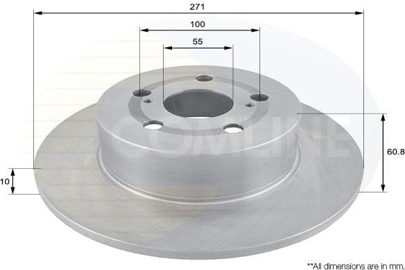 Brake disc, 1pcs REAR ADC01108 - image 2