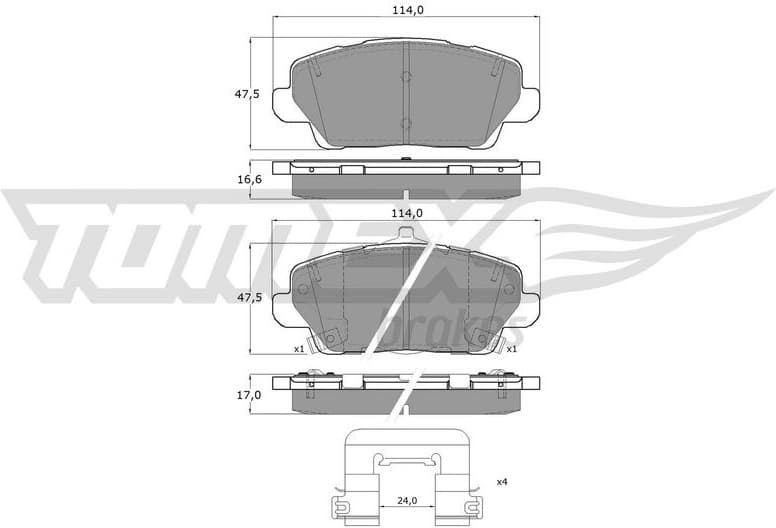 Brake Pad Set, disc brake TX 60-67