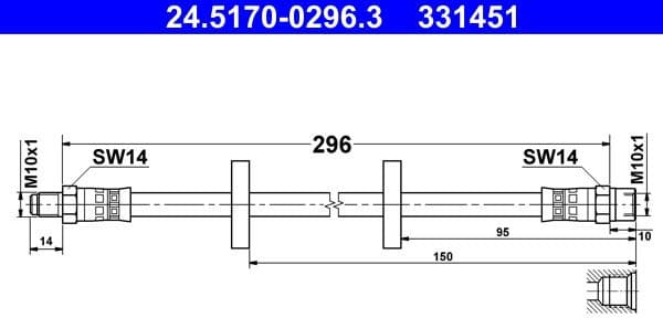 Brake Hose 24.5170-0296.3
