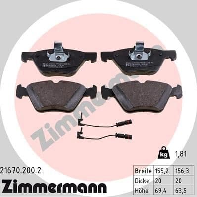 Brake Pad Set, disc brake 21670.200.2