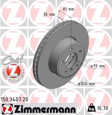 Brake Disc COAT Z 150.3407.20