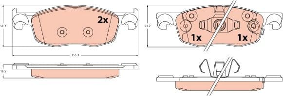 Brake Pad Set, disc brake GDB2576