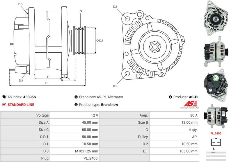 Alternator AS A3395S - image 5