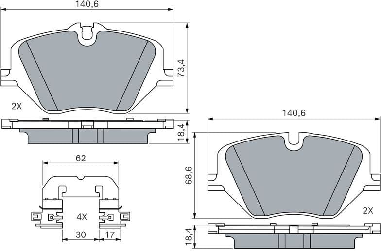 Brake Pad Set, disc brake 0 986 460 279