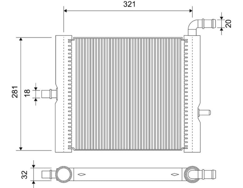 Radiator, engine cooling 701181