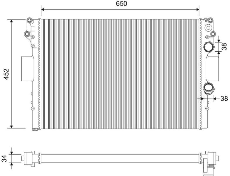 Radiator, engine cooling 734230
