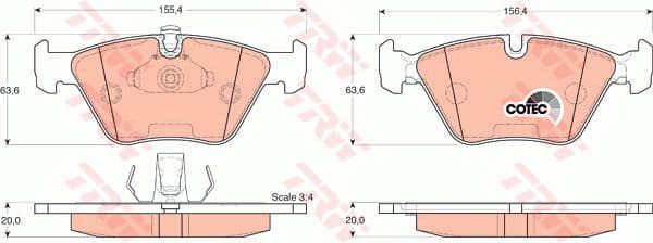 Brake Pad Set, disc brake COTEC GDB1264