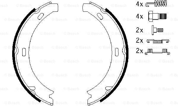 Brake Shoe Set, parking brake 0986487584