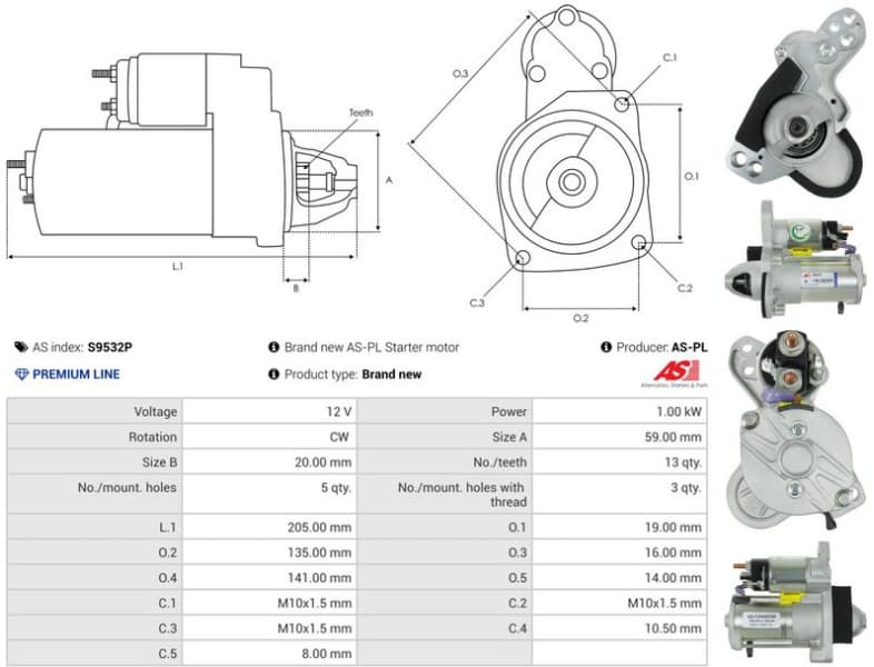 Starter AS S9532P - image 5