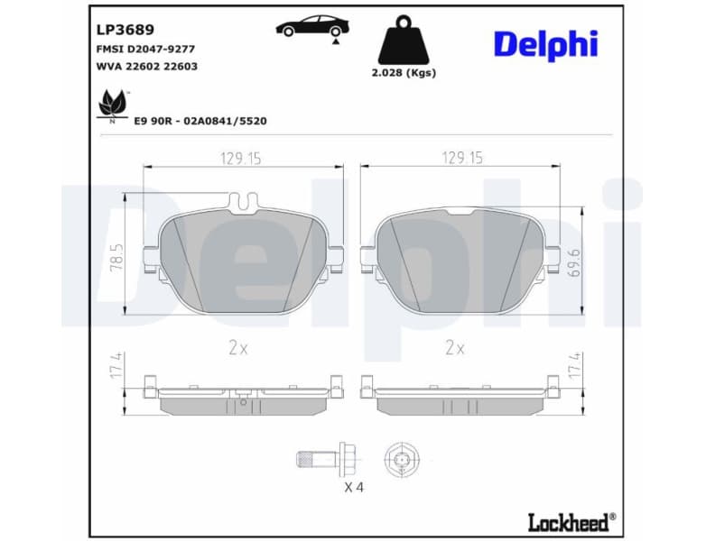 Brake Pad Set, disc brake LP3689
