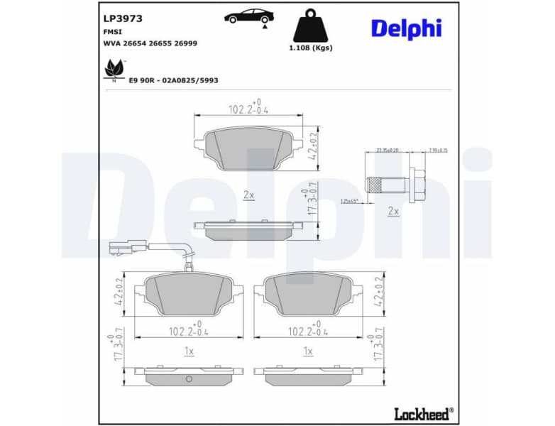 Brake Pad Set, disc brake LP3973