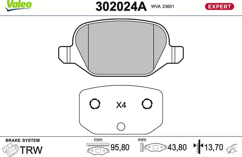 Brake Pad Set, disc brake EXPERT 302024A