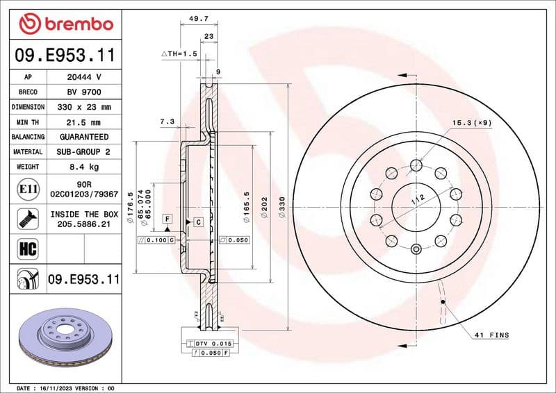 Brake Disc PRIME LINE - UV Coated 09.E953.11 - image 4