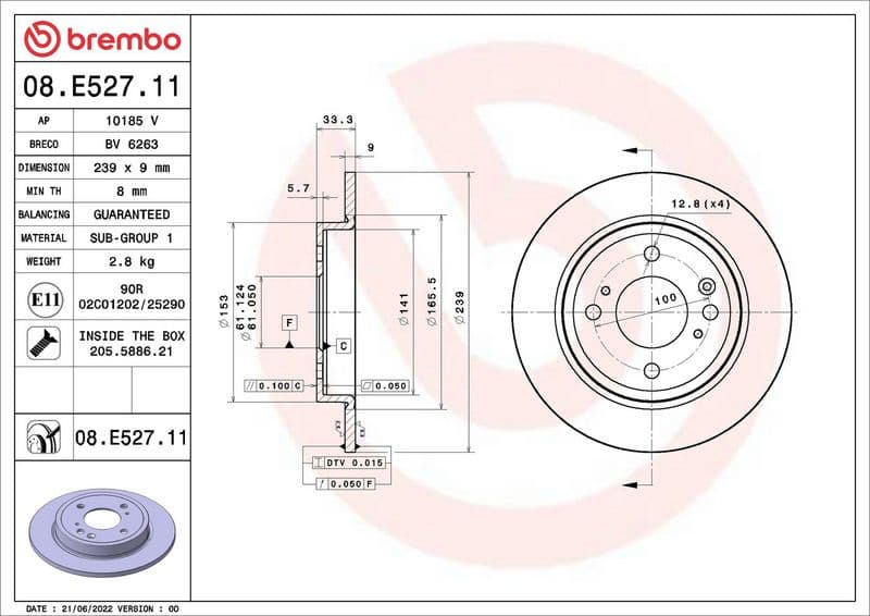 Brake Disc PRIME LINE - UV Coated 08.E527.11 - image 3